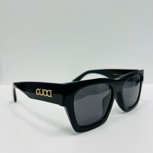 Gucci GG1835S 001 Black Sunglasses with Gold Logo